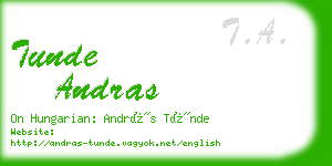 tunde andras business card